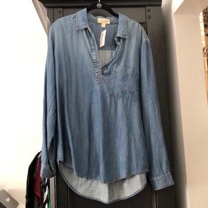 Cloth + Stone L Long sleeve denim shirt